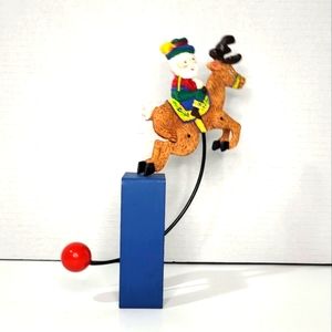 Vintage Rocking Santa on a Reindeer NWOB